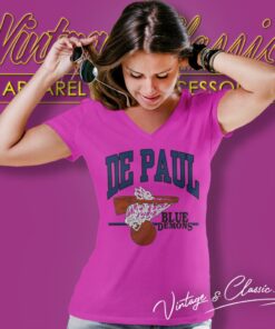 Ncaa Depaul Blue Demons University Basketball V Neck TShirt