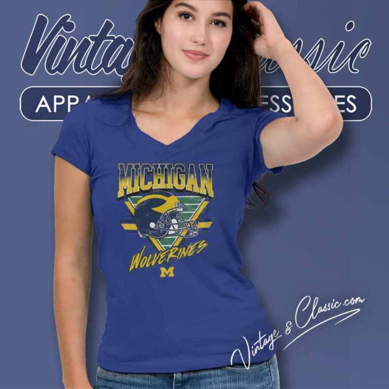 Ncaa Michigan Wolverines Triangle V Neck TShirt Ncaa Michigan Wolverines Triangle V Neck TShirt