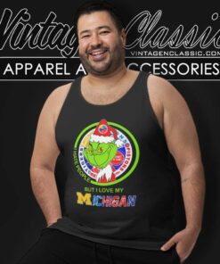 Ncaa The Grinch Michigan Shirt I Love My Michigan Wolverines Tank Top Racerback