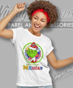 Ncaa The Grinch Michigan Shirt I Love My Michigan Wolverines Women TShirt