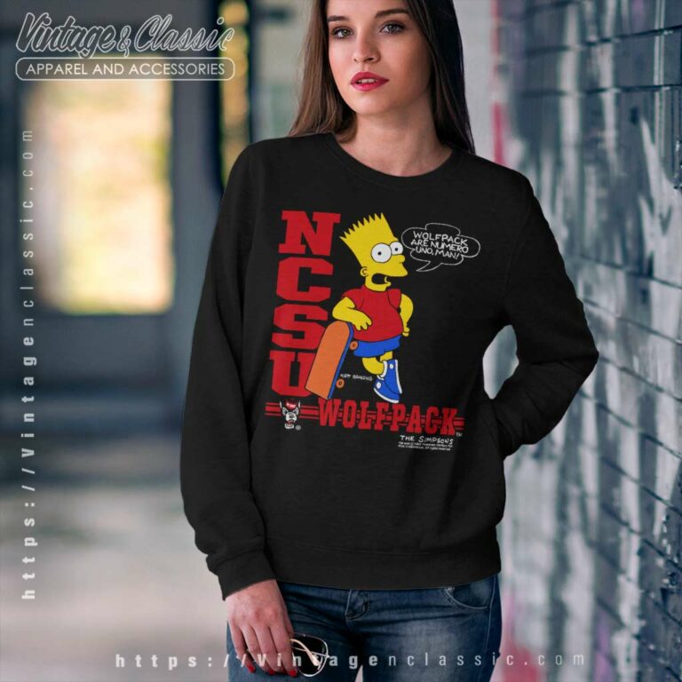 Ncsu Nc State Wolfpack Bart Simpson Sweatshirt Ncsu Nc State Wolfpack Bart Simpson Sweatshirt