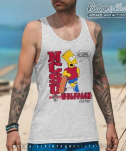 Ncsu Nc State Wolfpack Bart Simpson Tank Top Racerback