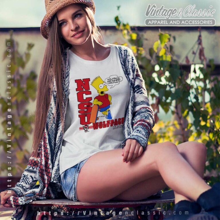 Ncsu Nc State Wolfpack Bart Simpson Women TShirt Ncsu Nc State Wolfpack Bart Simpson Women TShirt