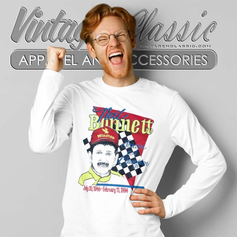 Neil Bonnett Memorial Nascar Vintage Long Sleeve Tee Neil Bonnett Memorial Nascar Vintage Long Sleeve Tee