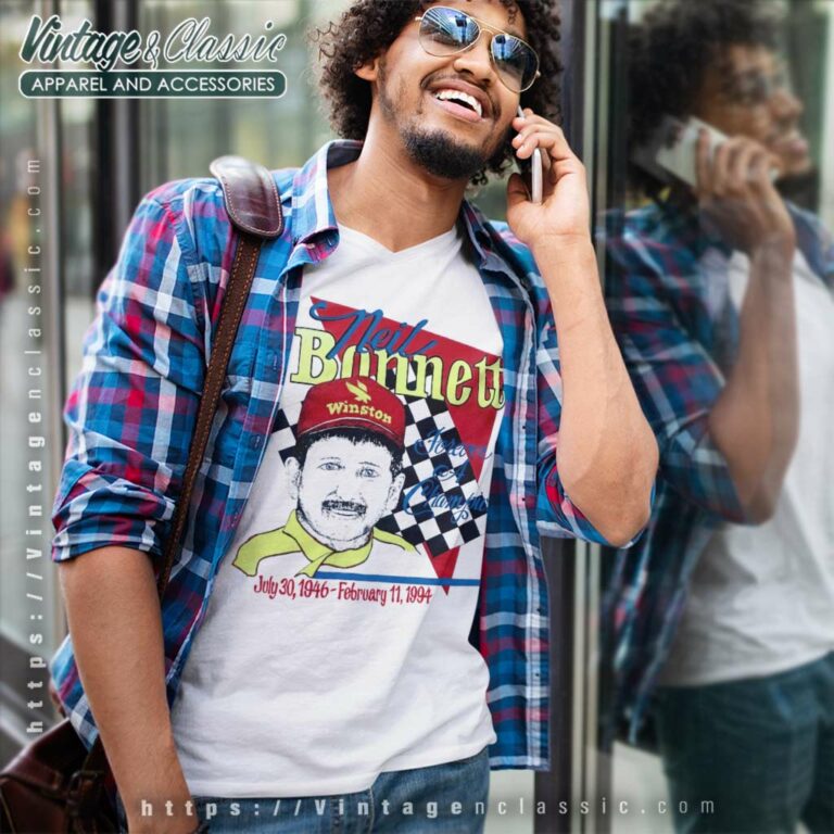 Neil Bonnett Memorial Nascar Vintage V Neck TShirt Neil Bonnett Memorial Nascar Vintage V Neck TShirt