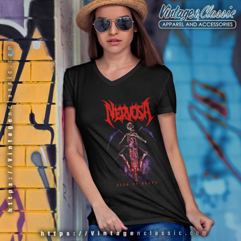 Nervosa Shirt Seed Of Death V Neck TShirt Nervosa Shirt Seed Of Death V Neck TShirt