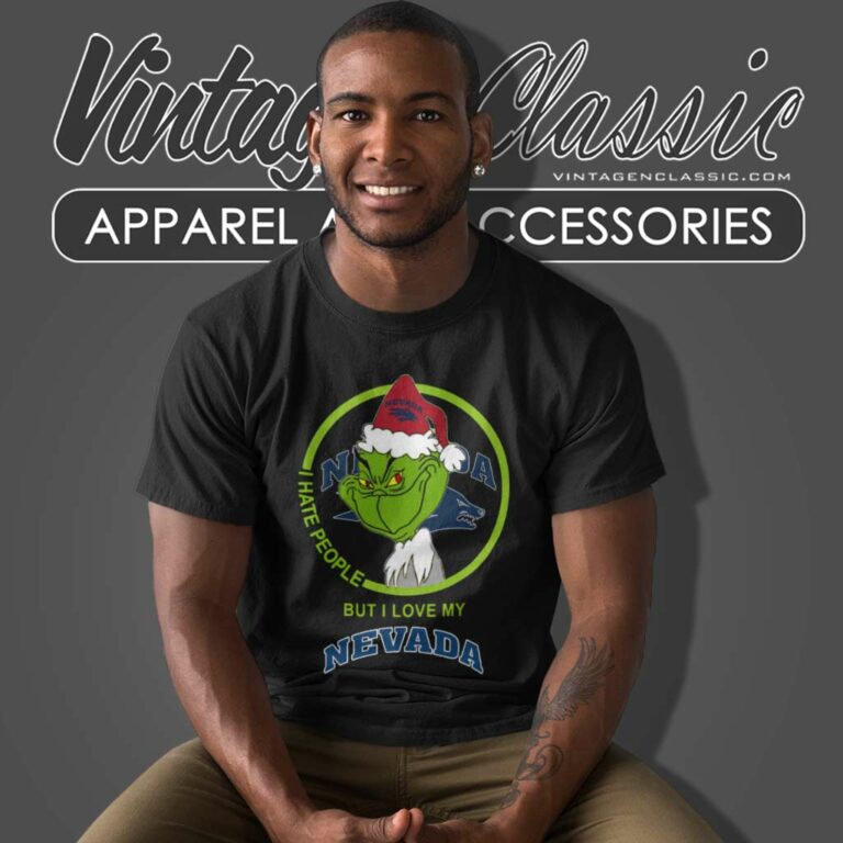 Nevada Wolf Pack Warriors Ncaa Christmas Grinch Shirt I Hate People But I Love My Nevada T Shirt Nevada Wolf Pack Warriors Ncaa Christmas Grinch Shirt I Hate People But I Love My Nevada T Shirt
