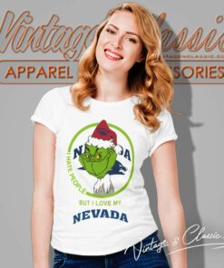 Nevada Wolf Pack Warriors Ncaa Christmas Grinch Shirt I Hate People But I Love My Nevada Women TShirt