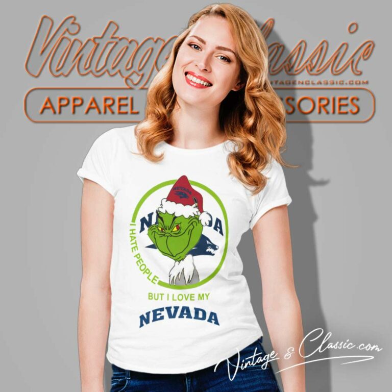 Nevada Wolf Pack Warriors Ncaa Christmas Grinch Shirt I Hate People But I Love My Nevada Women TShirt Nevada Wolf Pack Warriors Ncaa Christmas Grinch Shirt I Hate People But I Love My Nevada Women TShirt