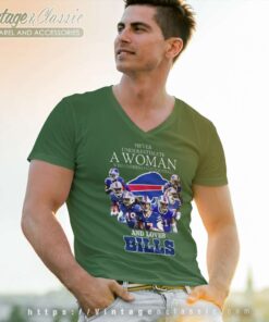 Never Underestimate A Woman Who Understands And Loves Buffalo Bills V Neck TShirt