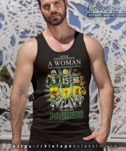 Never Underestimate A Woman Who Understands Football And Loves Packers Tank Top Racerback