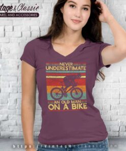 Never Underestimate An Old Man On A Bike V Neck TShirt