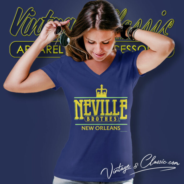 Neville Brothers New Orleans Mardi Gras V Neck TShirt Neville Brothers New Orleans Mardi Gras V Neck TShirt