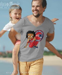 New England Patriots Betty Boop V Neck TShirt