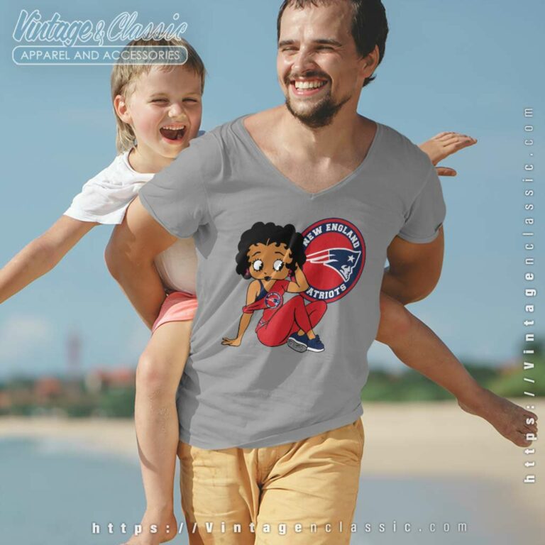 New England Patriots Betty Boop V Neck TShirt New England Patriots Betty Boop V Neck TShirt