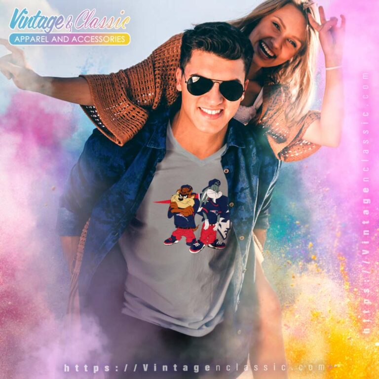 New England Patriots Bugs Bunny Taz V Neck TShirt New England Patriots Bugs Bunny Taz V Neck TShirt