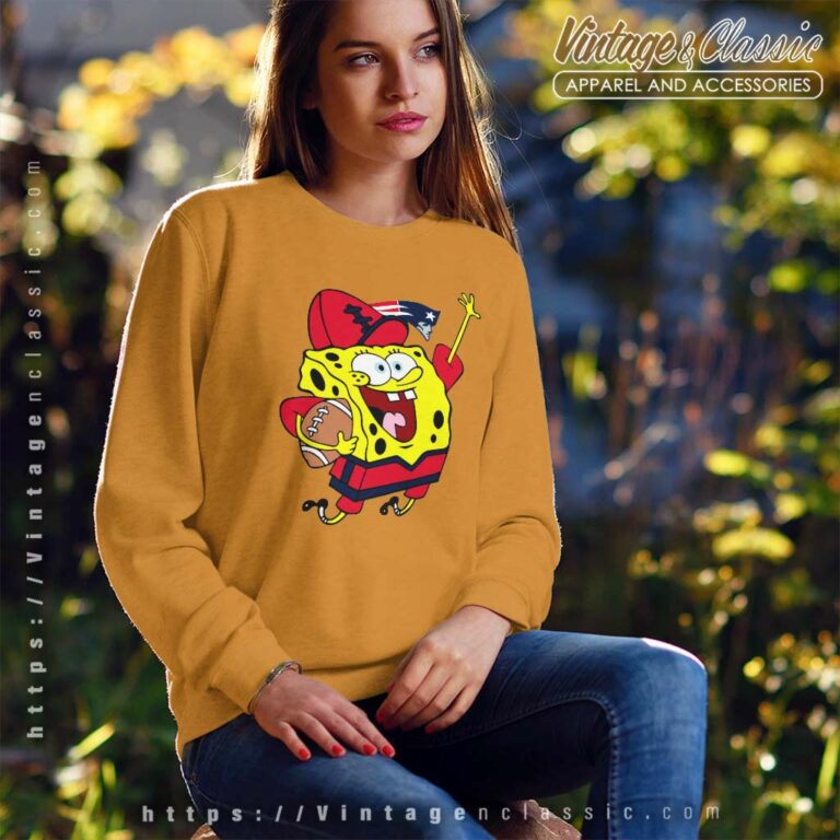 New England Patriots Football Spongebob Sweatshirt New England Patriots Football Spongebob Sweatshirt