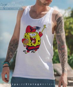 New England Patriots Football Spongebob Tank Top Racerback