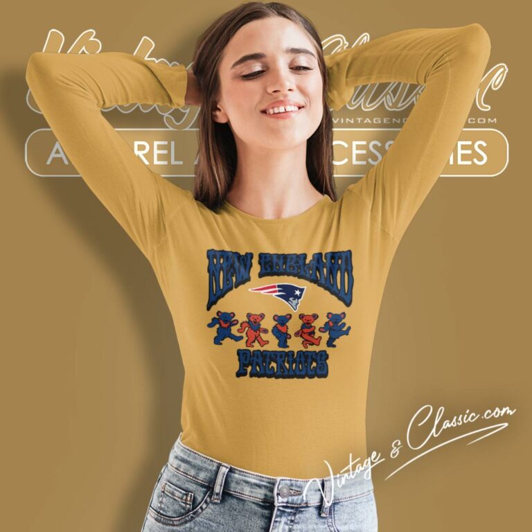 New England Patriots Grateful Dead Dancing Bears Long Sleeve Tee New England Patriots Grateful Dead Dancing Bears Long Sleeve Tee