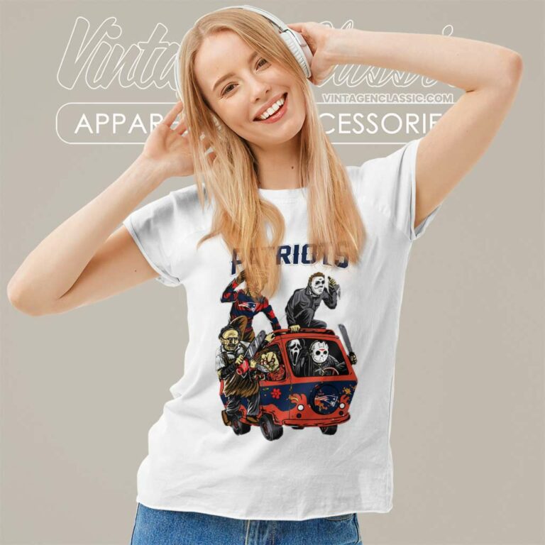 New England Patriots Horror Movies Characters Halloween Women TShirt New England Patriots Horror Movies Characters Halloween Women TShirt