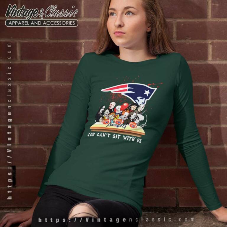 New England Patriots Horror Movies You Cant Sit With Us Halloween Long Sleeve Tee New England Patriots Horror Movies You Cant Sit With Us Halloween Long Sleeve Tee