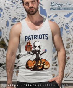 New England Patriots Jack Skellington Halloween Tank Top Racerback