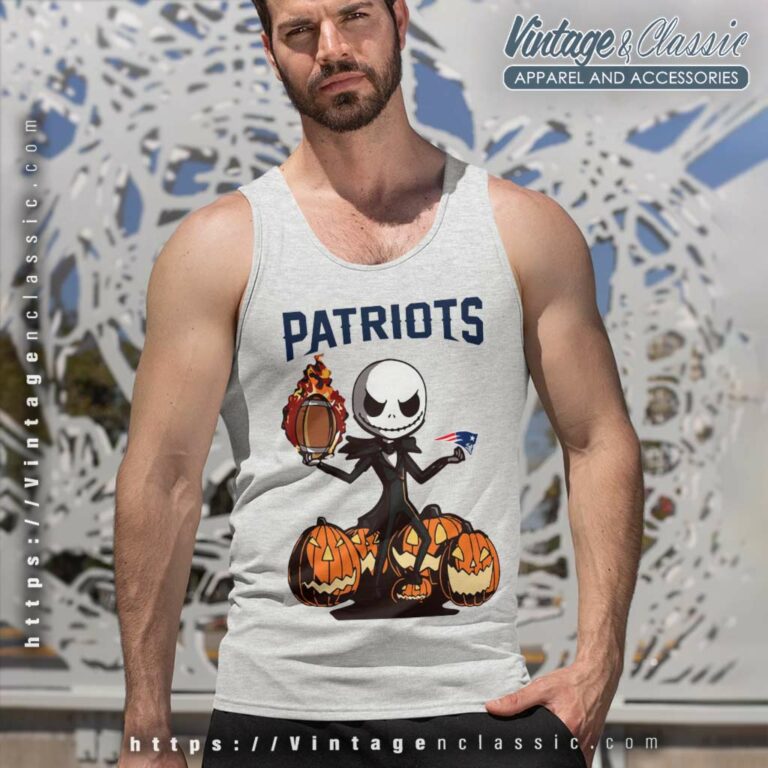 New England Patriots Jack Skellington Halloween Tank Top Racerback New England Patriots Jack Skellington Halloween Tank Top Racerback