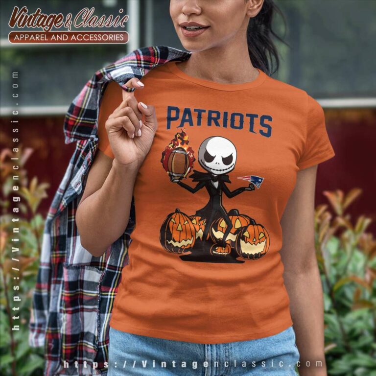 New England Patriots Jack Skellington Halloween Women TShirt New England Patriots Jack Skellington Halloween Women TShirt