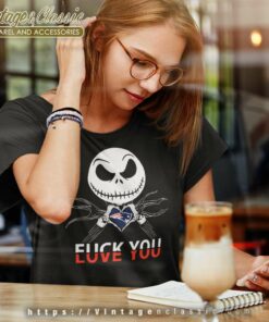 New England Patriots Love You Jack Skellington Halloween Shirt 6 New England Patriots Love You Jack Skellington Halloween Women TShirt