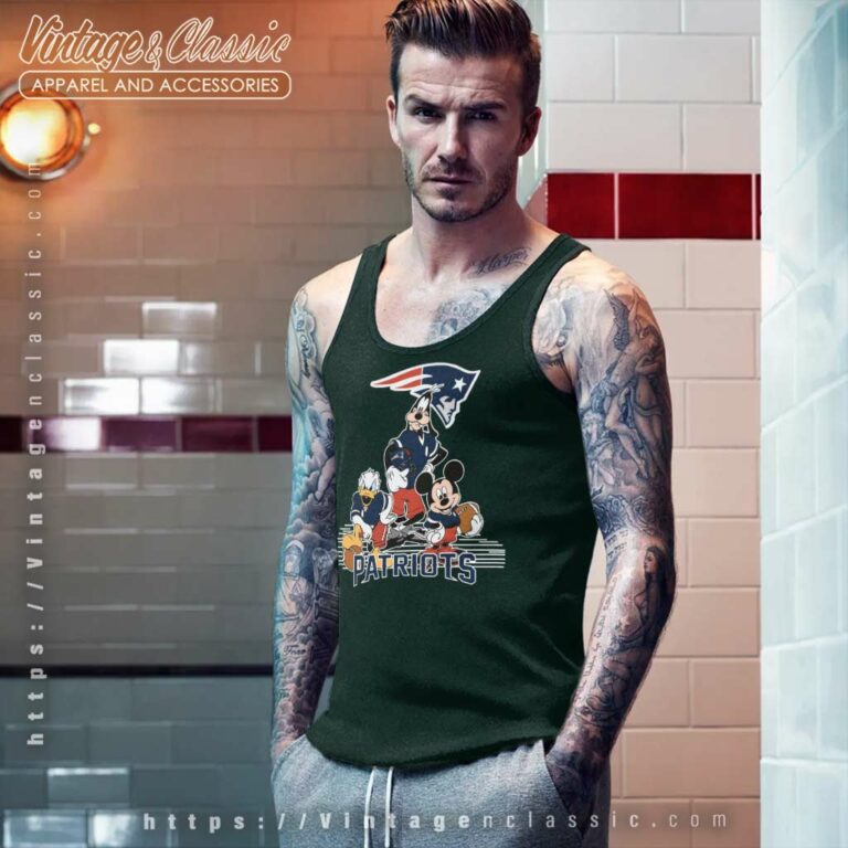 New England Patriots Mickey Mouse Donald Duck Goofy Football Tank Top Racerback New England Patriots Mickey Mouse Donald Duck Goofy Football Tank Top Racerback