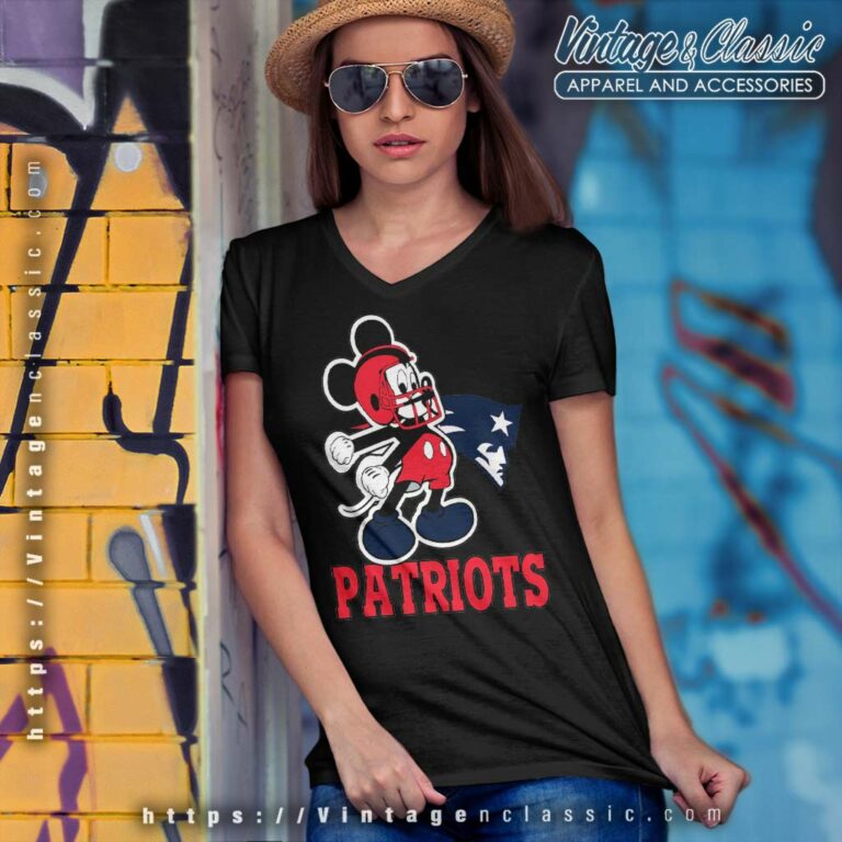 New England Patriots Mickey Mouse Nfl V Neck TShirt New England Patriots Mickey Mouse Nfl V Neck TShirt