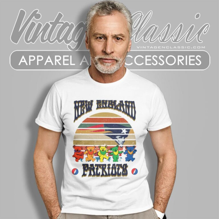 New England Patriots Nfl Grateful Dancing Bears Retro T Shirt New England Patriots Nfl Grateful Dancing Bears Retro T Shirt