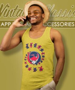 New England Patriots Nfl Grateful Dancing Bears Tank Top Racerback
