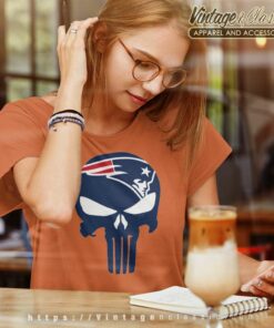 New England Patriots Punisher Logo Women TShirt
