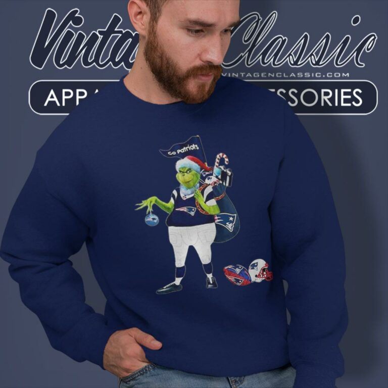 New England Patriots Santa Grinch Christmas Sweatshirt New England Patriots Santa Grinch Christmas Sweatshirt