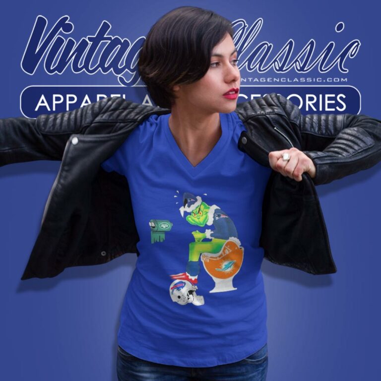 New England Patriots Santa Grinch Toilet V Neck TShirt New England Patriots Santa Grinch Toilet V Neck TShirt