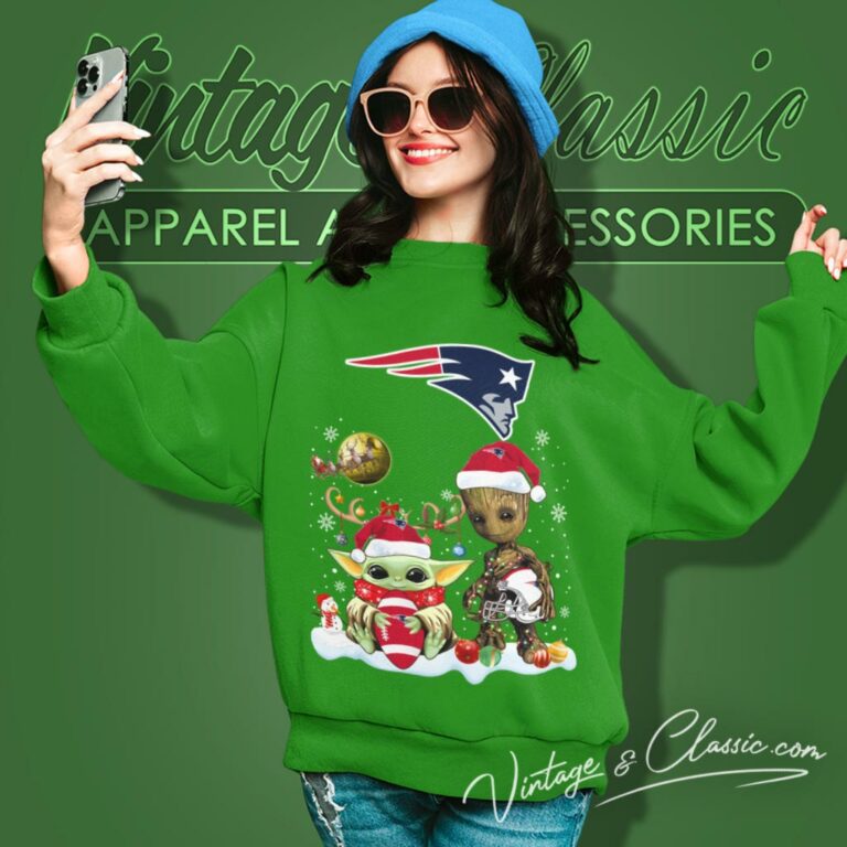 New England Patriots Shirt Baby Yoda And Groot Santa Christmas Sweatshirt New England Patriots Shirt Baby Yoda And Groot Santa Christmas Sweatshirt