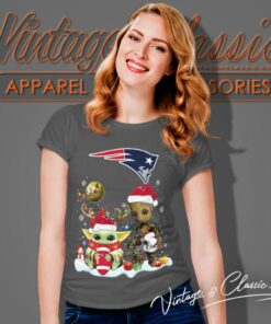 New England Patriots Shirt Baby Yoda And Groot Santa Christmas 6 New England Patriots Shirt Baby Yoda And Groot Santa Christmas Women T Shirt