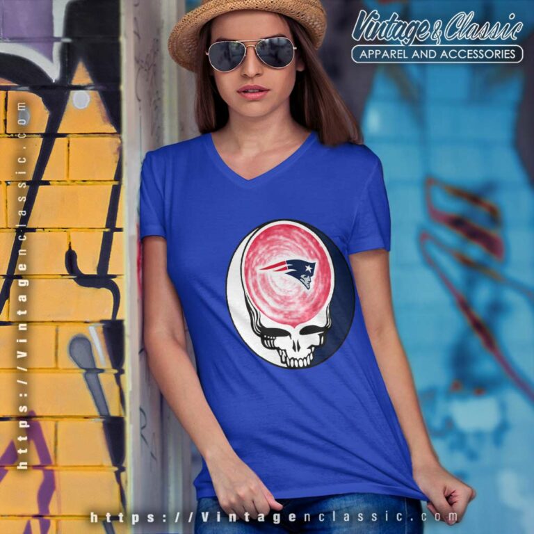 New England Patriots Shirt Nfl Grateful Dead Logo V Neck TShirt New England Patriots Shirt Nfl Grateful Dead Logo V Neck TShirt