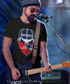 New England Patriots Skull Logo T Shirt