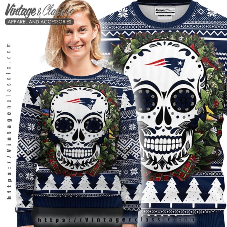 New England Patriots Skull Ugly Christmas Sweater Ugly Sweater shirt New England Patriots Skull Ugly Christmas Sweater Ugly Sweater shirt