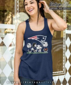 New England Patriots Snoopy Peanuts Characters Walking Tank Top Racerback