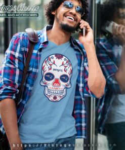 New England Patriots Sugar Skull V Neck TShirt