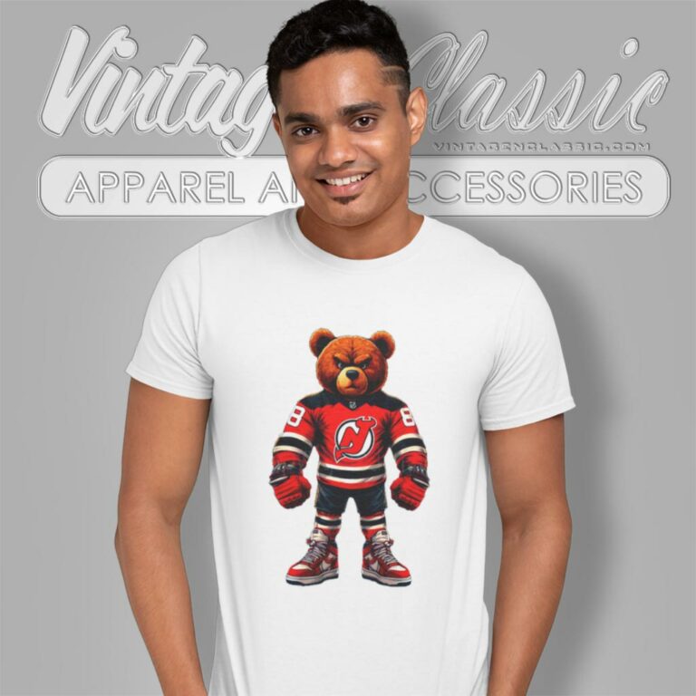 New Jersey Devils Bear Nhl T Shirt New Jersey Devils Bear Nhl T Shirt
