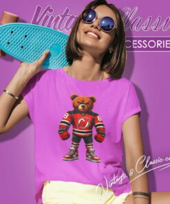 New Jersey Devils Bear Nhl Women T Shirt