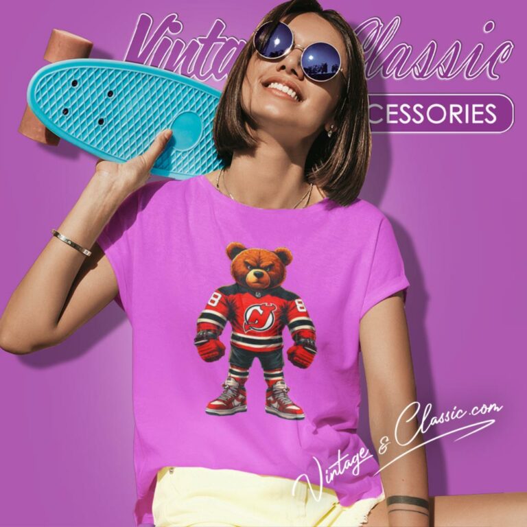 New Jersey Devils Bear Nhl Women T Shirt New Jersey Devils Bear Nhl Women T Shirt