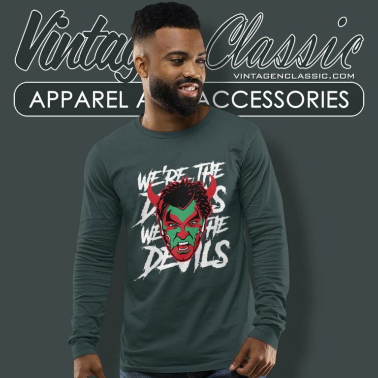 New Jersey Devils Black David Puddy Long Sleeve Tee New Jersey Devils Black David Puddy Long Sleeve Tee