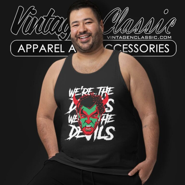 New Jersey Devils Black David Puddy Tank Top Racerback New Jersey Devils Black David Puddy Tank Top Racerback