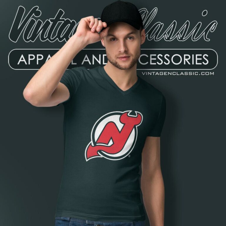 New Jersey Devils Brass Tacks V Neck TShirt New Jersey Devils Brass Tacks V Neck TShirt