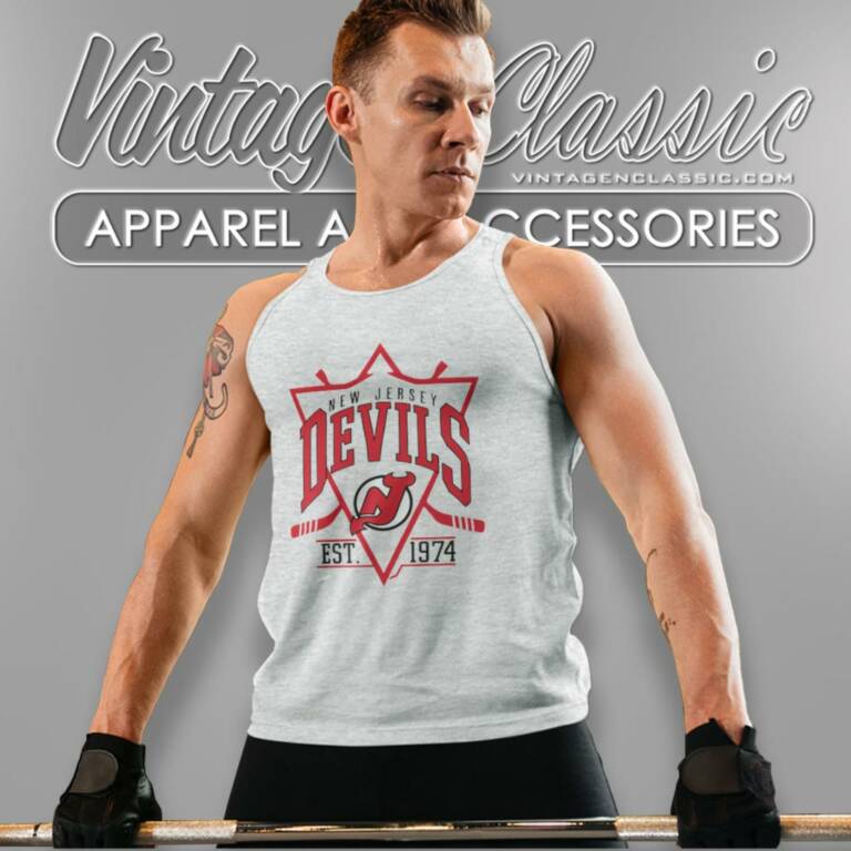 New Jersey Devils Est 974 Hockey Team Tank Top Racerback New Jersey Devils Est 974 Hockey Team Tank Top Racerback